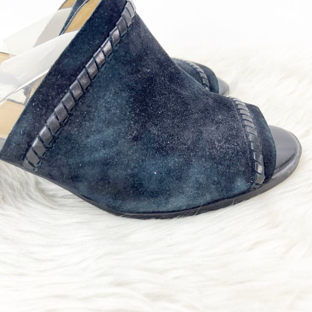 Jack Rogers 8.5 M Womens Black Suede Leather Campbell Slide Mule Sandals - Picture 3 of 16